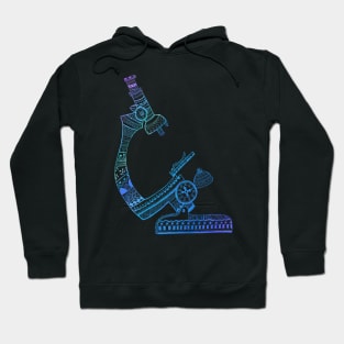 Beautiful Blue colourful Microscope mandala Hoodie